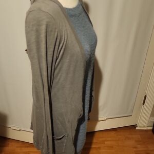 American Eagle Outfitters Gray and Blue Cardigan